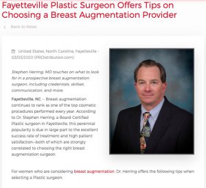 Dr. Stephen Herring provides advice for selecting a breast augmentation surgeon.